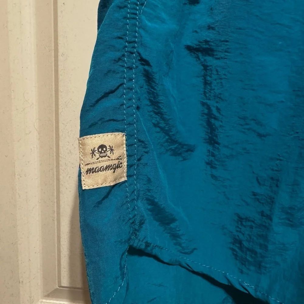 Maamgic Men’s Swim Shirts Swimwear Trunks Mesh Lining Quick Dry Turquoise Sz M